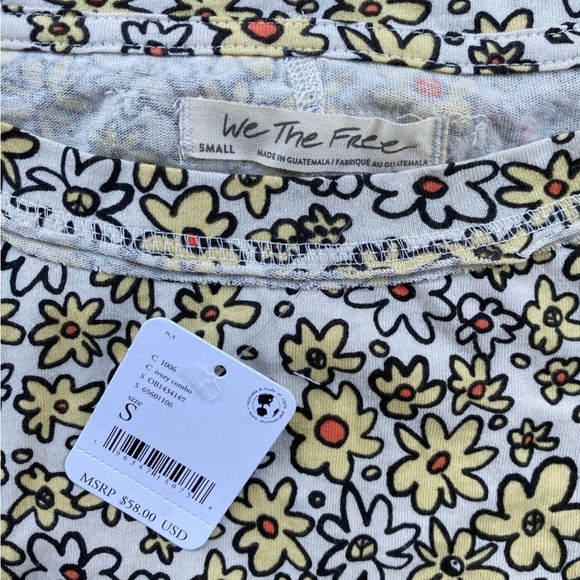 🌼Free People 🌼Sammie Stripe Cotton Crop Raglan Tee ☮️ BNWT ☮️ - Picture 15 of 16